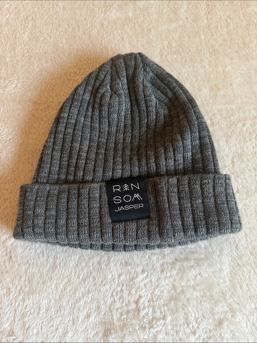 RANSOM Jasper Ribbed Knit Beanie in Heather Gray